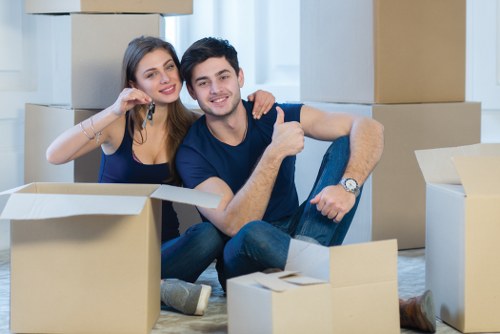 Local home moving service in Marylebone with packed boxes and furniture ready for transport