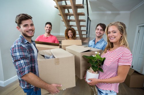 Removal van and moving crew prepared for a Marylebone property move