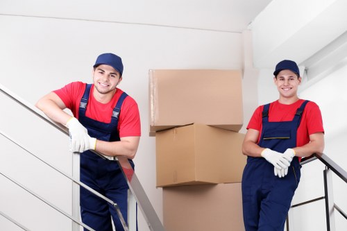 Removals team sorting recyclable materials in Marylebone