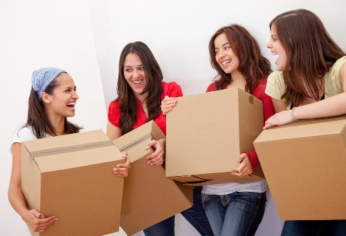 Furniture removals team preparing items for a move in Marylebone