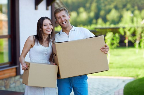 Professional movers loading boxes and furniture for a Marylebone relocation