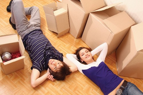 Packed boxes and furniture ready for a Marylebone move